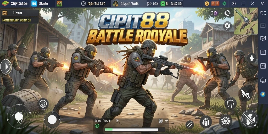 Tampilan gameplay seru dengan aksi Battle Royale menegangkan.