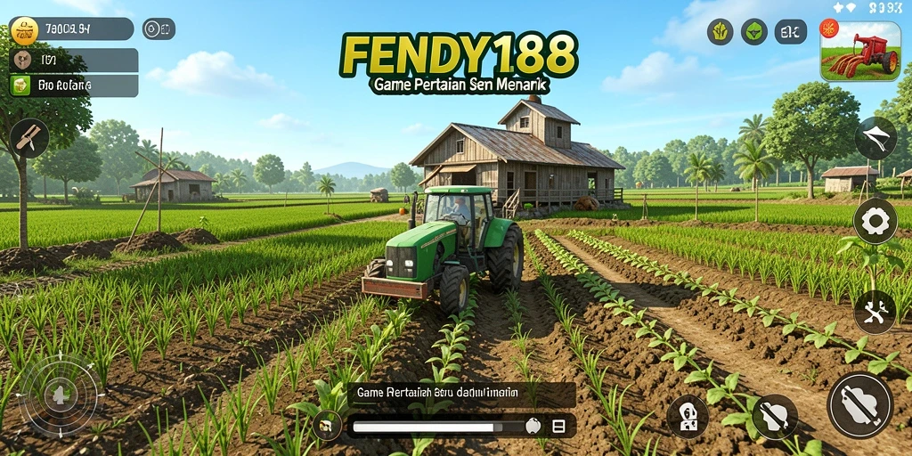 Tampilan gameplay menarik di FENDY188 dengan latar belakang pertanian.