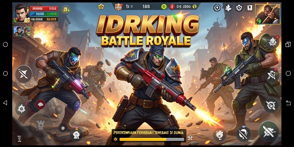 Tangkapan layar dari gameplay IDRKING menampilkan pertempuran yang mendebarkan.