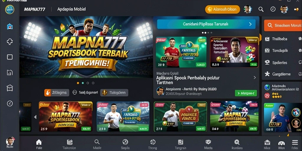 Screenshot gameplay MAPNA777 menampilkan fitur taruhan olahraga yang menarik.