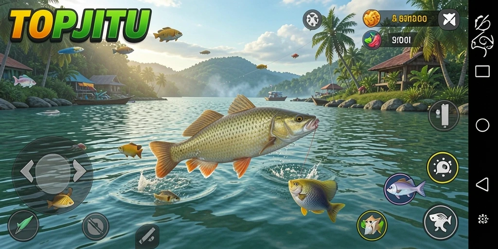 Tampilan luar biasa dari gameplay memancing di TOPJITU.