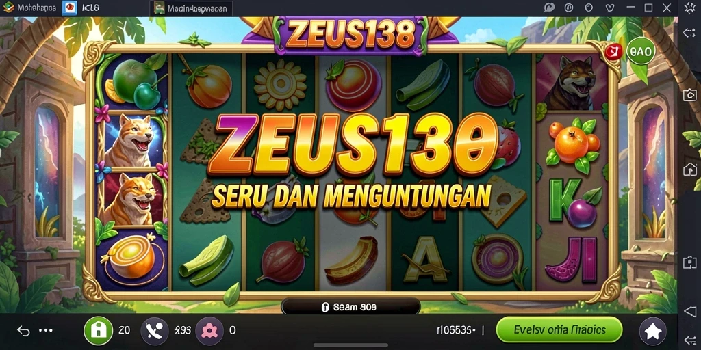 Tampilan gameplay mendebarkan dalam permainan Slot ZEUS138.